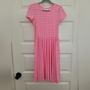 Dot Dot Smile Pink Striped Dress, Size 8-10